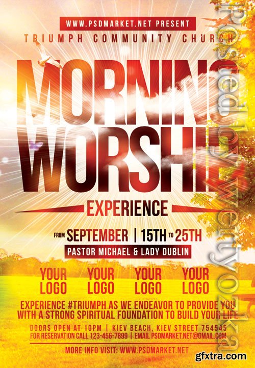 Worship church - Premium flyer psd template