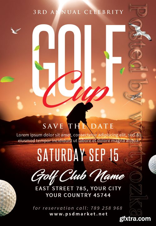 Golf cup - Premium flyer psd template