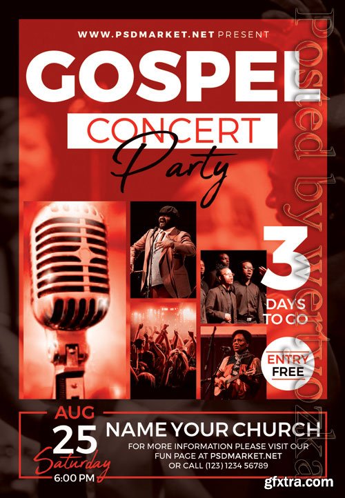 Gospel concert party - Premium flyer psd template