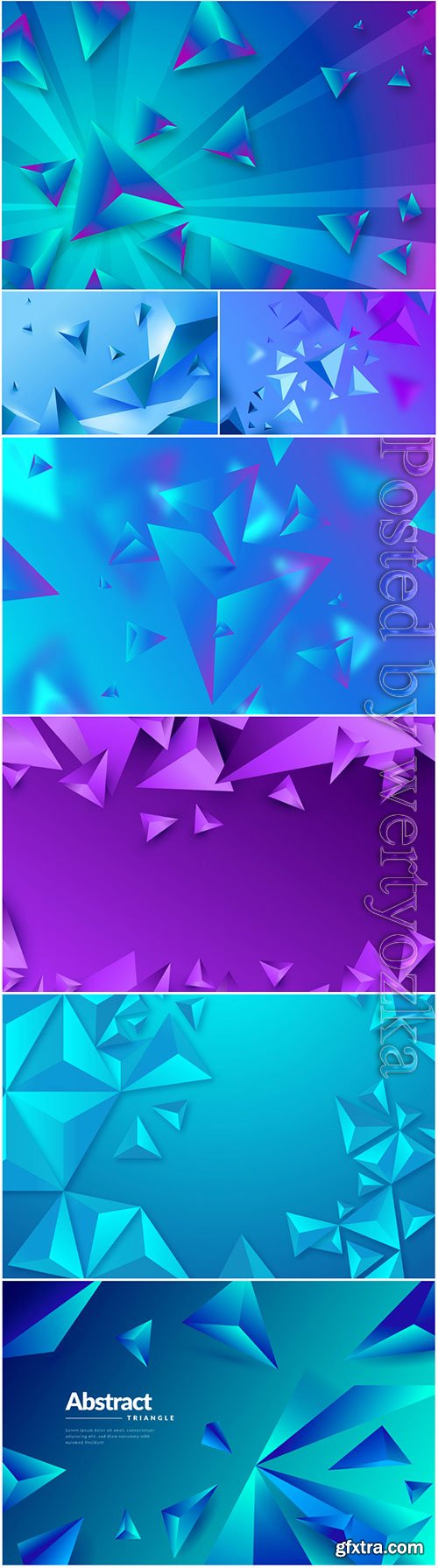 3d vector background with blue and lilac abstract elements