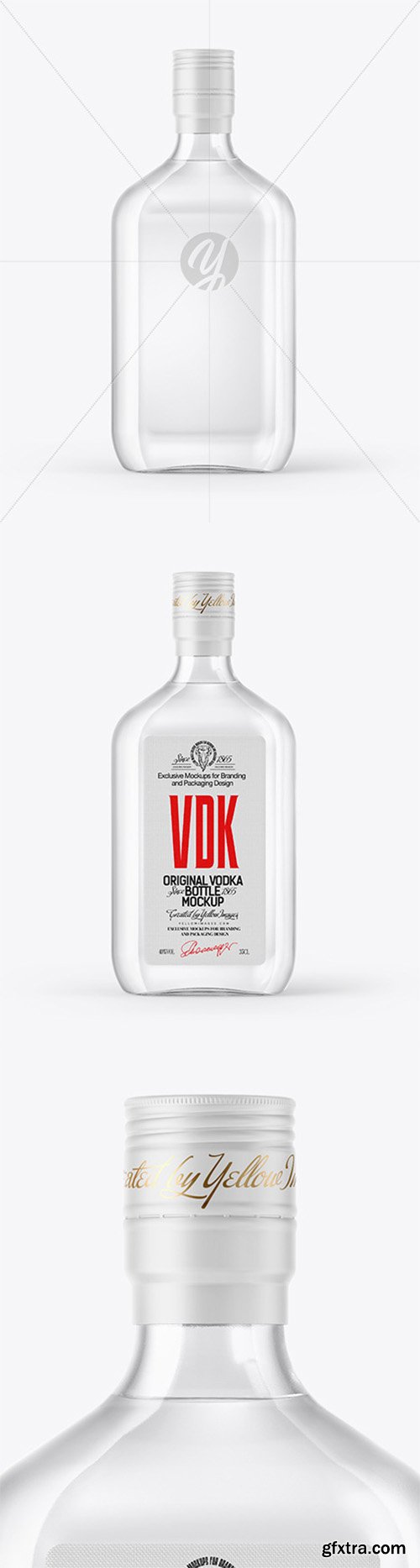 Glass Vodka Bottle Mockup 64809