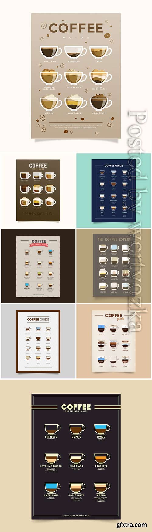 Coffee selection vector poster