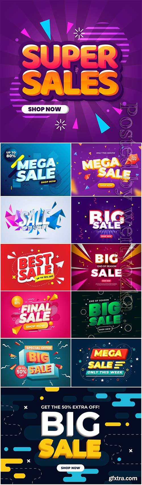 Colorful 3d sales background