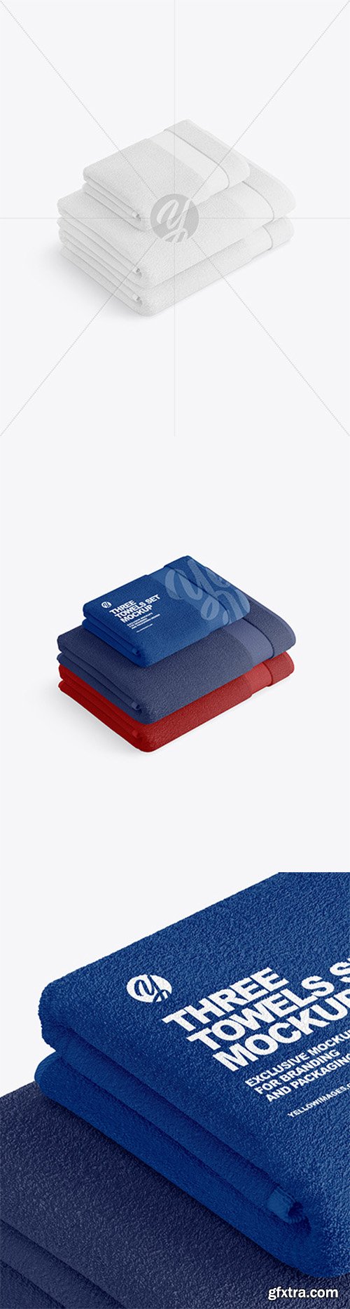 Three Towels Set Mockup 64848