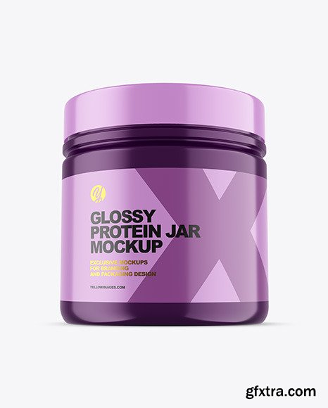 Glossy Protein Jar w/ Shrink Sleeve Mockup 65850