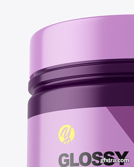 Glossy Protein Jar w/ Shrink Sleeve Mockup 65850