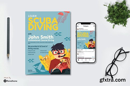 Scuba Diving Course - Flyer & Instagram GR