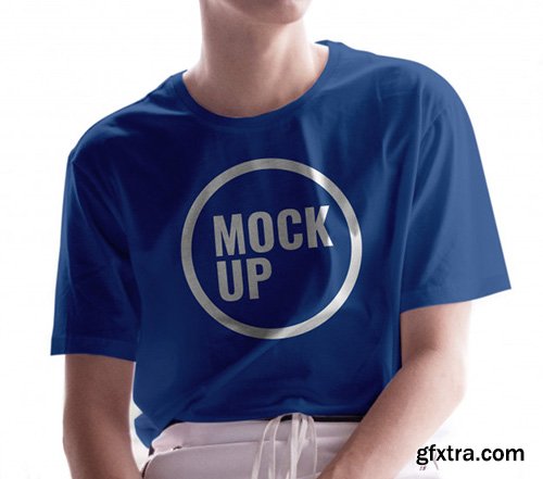 Boy wearing shirt with mockup