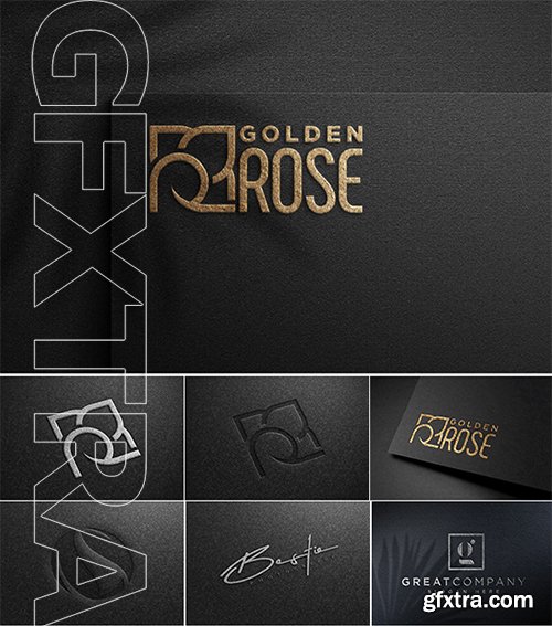 Realistic mockup of logo on black fabric