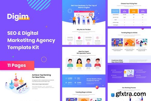 ThemeForest - Digim v1.0 - SEO & Digital Marketing Template Kit (Update: 25 August 20) - 28115741