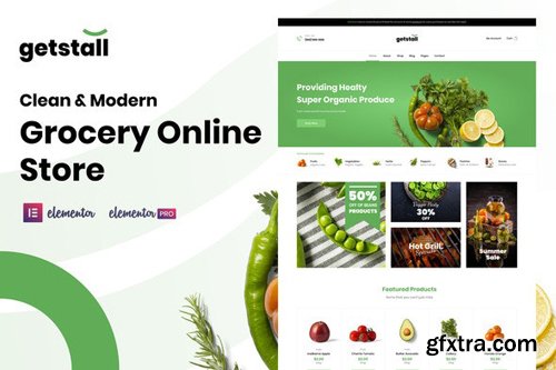 ThemeForest - Getstall v1.0 - Grocery Store Elementor Template Kit - 27983637