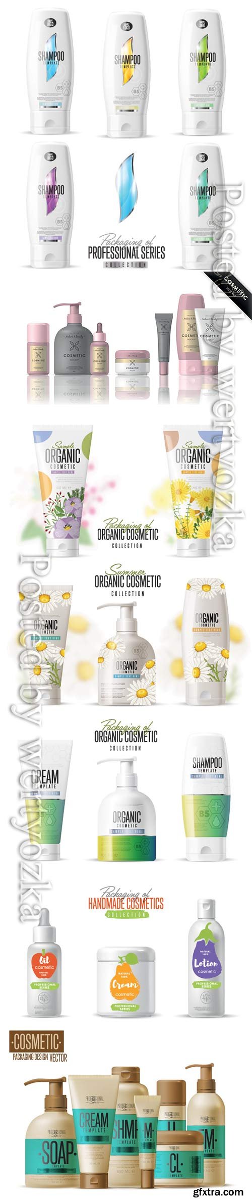 Cosmetic brand template, vector packaging, body care product