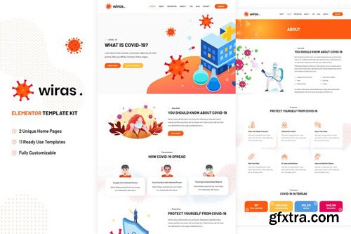 ThemeForest - Wiras v1.0 - Covid-19 Health Elementor Template Kit - 27680160