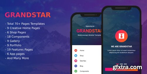 ThemeForest - Grandstar v1.0 - Multiconcept Web App UI Kit Mobile Template (Update: 23 April 18) - 21589316