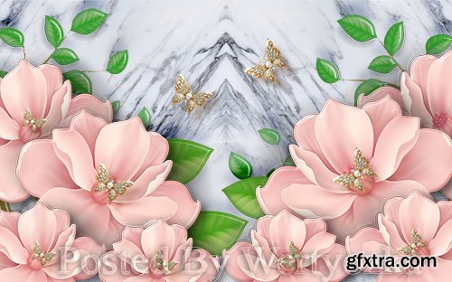 3D models european beautiful and elegant pearl flower stereo tv 