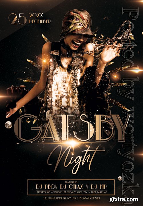 Gatsby night event - Premium flyer psd template