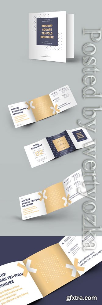 5 Square Trifold Brochure Mockups 322833912