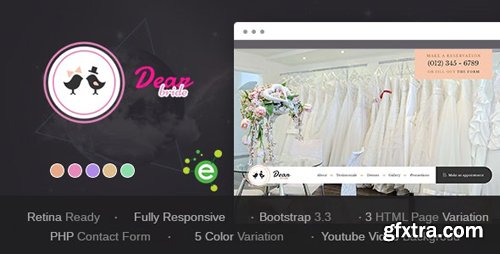 ThemeForest - Dear Bride v1.1 - One Page Wedding Salon HTML Template - 19288559