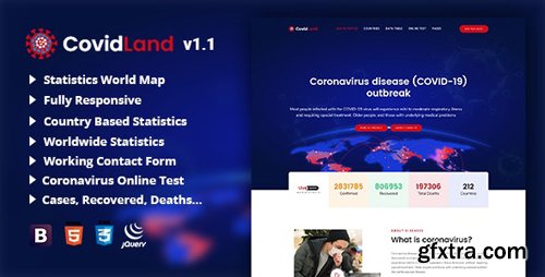 ThemeForest - CovidLand v1.1 - COVID-19 Corona Virus Medical Prevention Template - 26496986