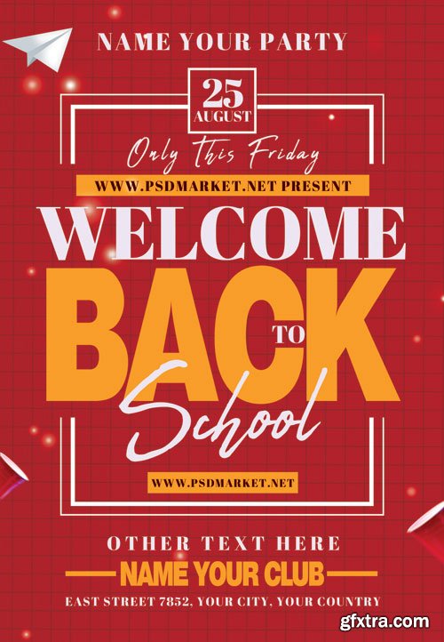 Welcome back to school event - Premium flyer psd template