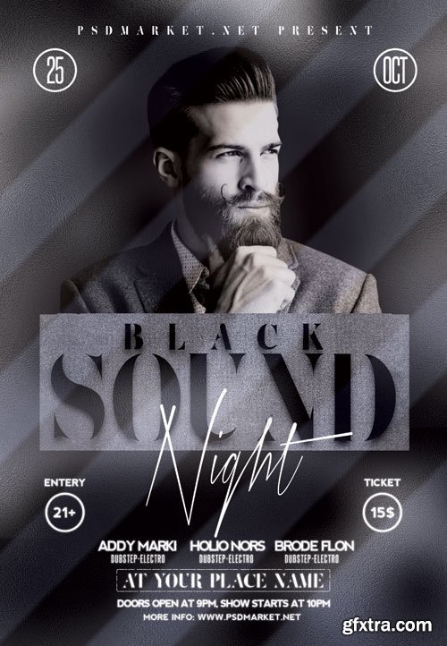 Black sound - Premium flyer psd template