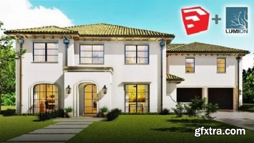 SketchUp 2D to 3D Spanish Modern Home Design