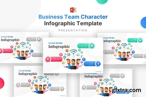 Business Team Character Infographic Template