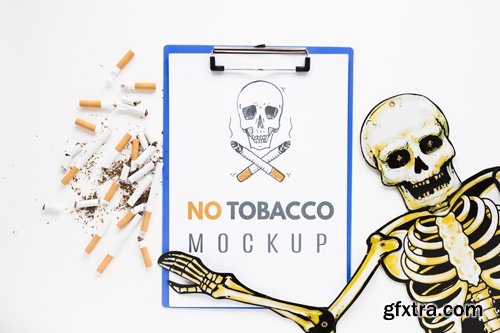 No smoking mock-up with skeleton