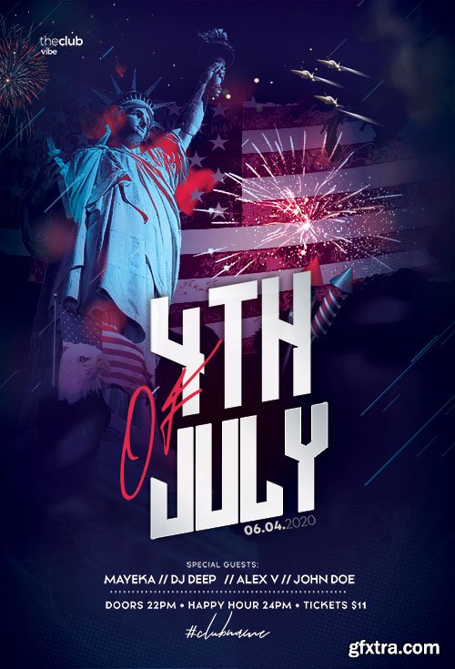 Independence Day 4th July - Premium flyer psd template