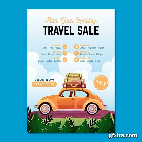 Travel sale - illustrated flyer