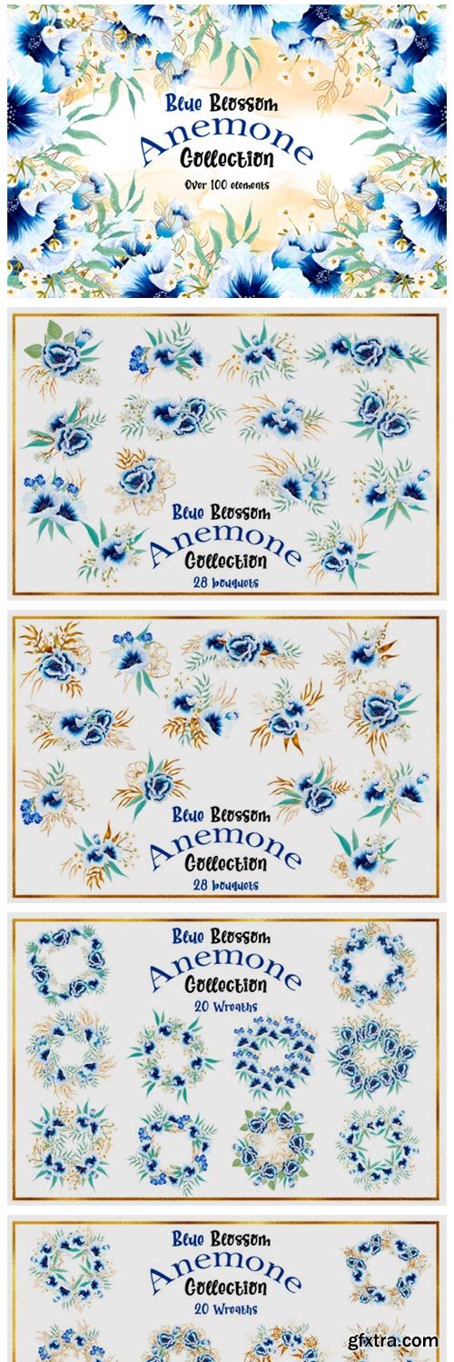 Blue Blossom Anemone Collection Font