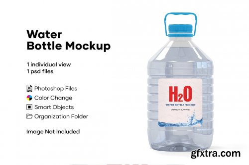 CreativeMarket - 5L Clear PET Water Bottle Mockup 5233909