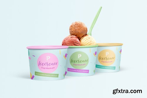 DesignCuts - Ice Cream Cup Mockups Set