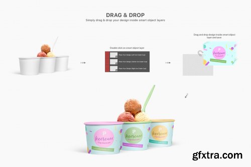 DesignCuts - Ice Cream Cup Mockups Set