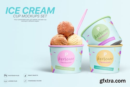 DesignCuts - Ice Cream Cup Mockups Set