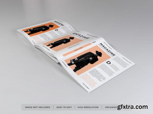 Realistic magazine mockup template