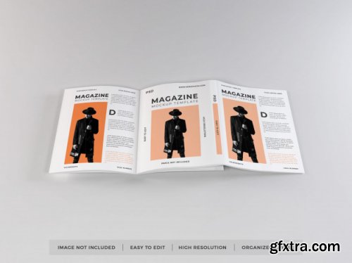 Realistic magazine mockup template