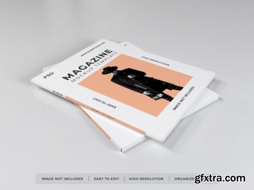 Realistic magazine mockup template