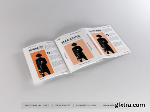 Realistic magazine mockup template