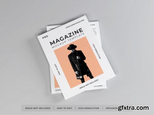 Realistic magazine mockup template