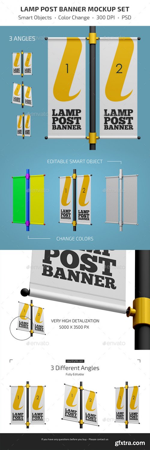 GraphicRiver - Lamp Post Banner Mockup Set 27825437