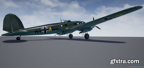 Heinkel 111 VR / AR / low-poly 3d model