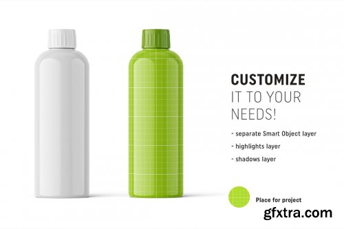 CreativeMarket - Glossy cosmetic bottle mockup 4817561