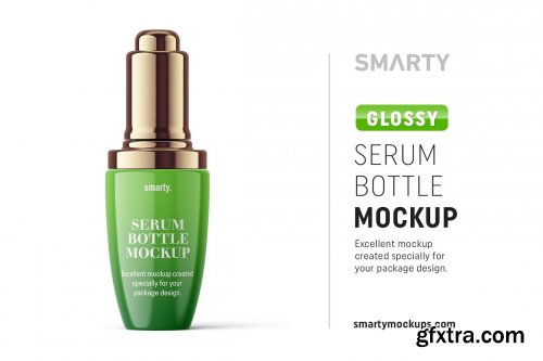 CreativeMarket - Glossy serum bottle mockup 4817504