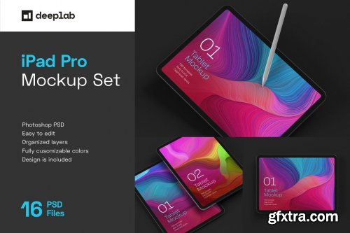 CreativeMarket - iPad Pro Mockup Set | Tablet Screen 5241075