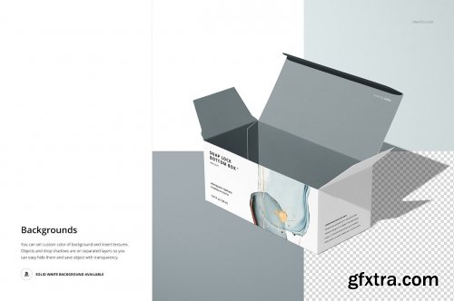 CreativeMarket - Snap Lock Bottom Box Mockup Set 4665922