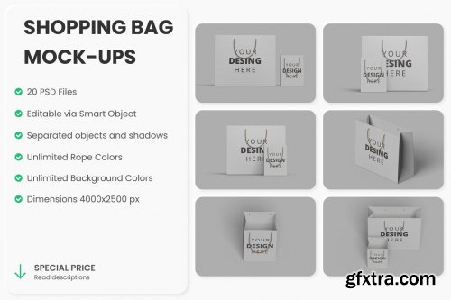 CreativeMarket - Shopping bag mockups 20 PSD 4553771