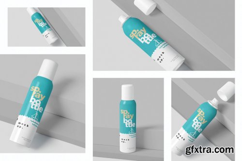 CreativeMarket - Metal Deodorant Spray Bottle Mockups 4711343