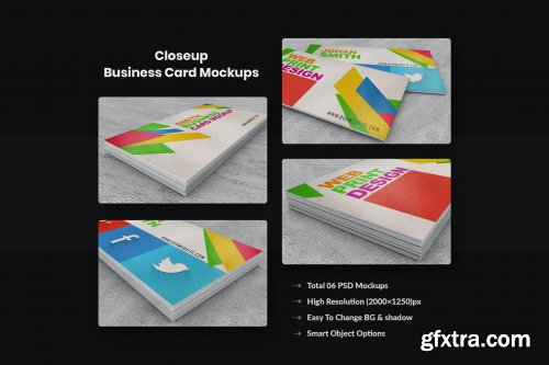 Close-up Business Card Mock-ups