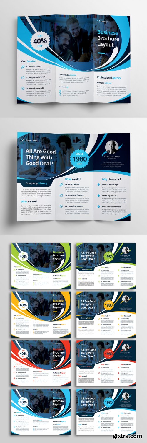 Trifold Business Brochure Layout 371292395